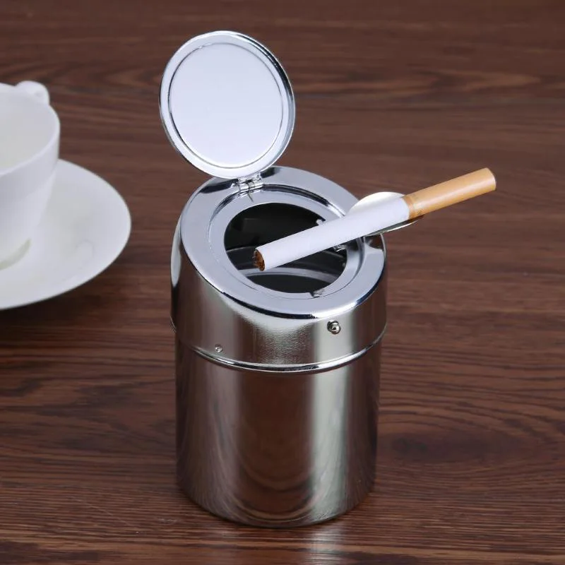 Ashtray Stainless Steel Car Ashtray Universal Cigarette Cylinder Holder Smoking Accessories