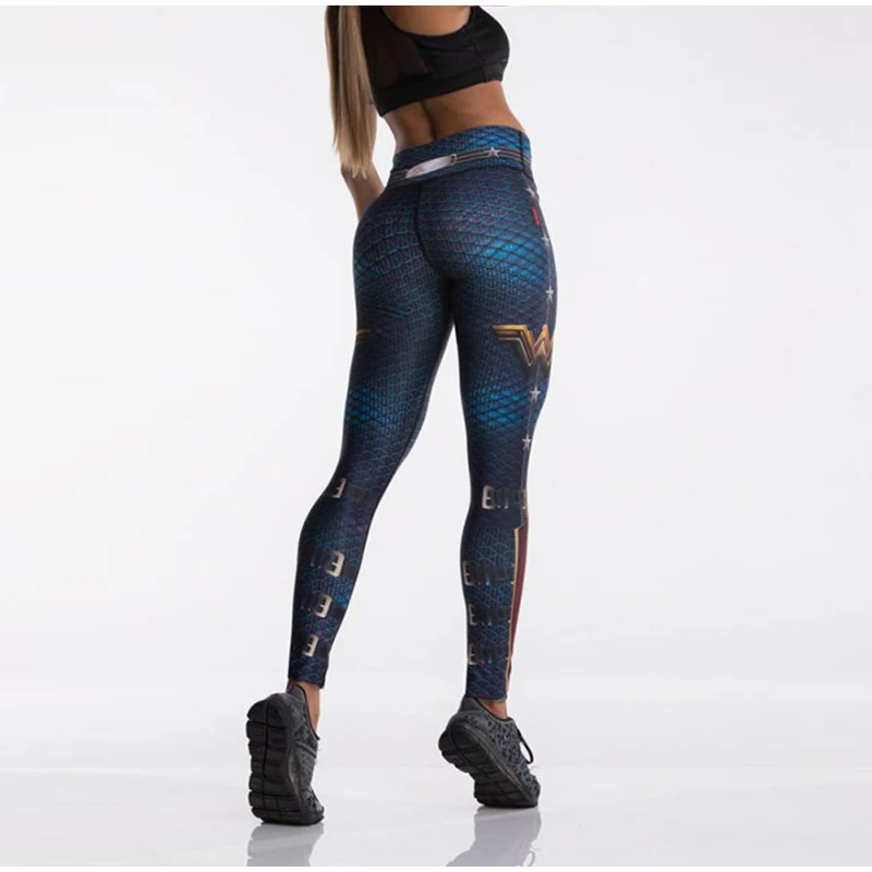 Женские спортивные леггинсы, пуш-ап, высокая талия, тонкие сексуальные леггинсы, осень, с рисунком аниме, спортивная одежда для тренировок, для женщин