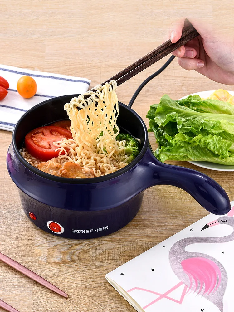 Dormitory Students Noodle Cooking Pot Dormitory Useful Product Mini Hot Pot Small Power Electric Frying One-piece Pot Multi-func afbeelding