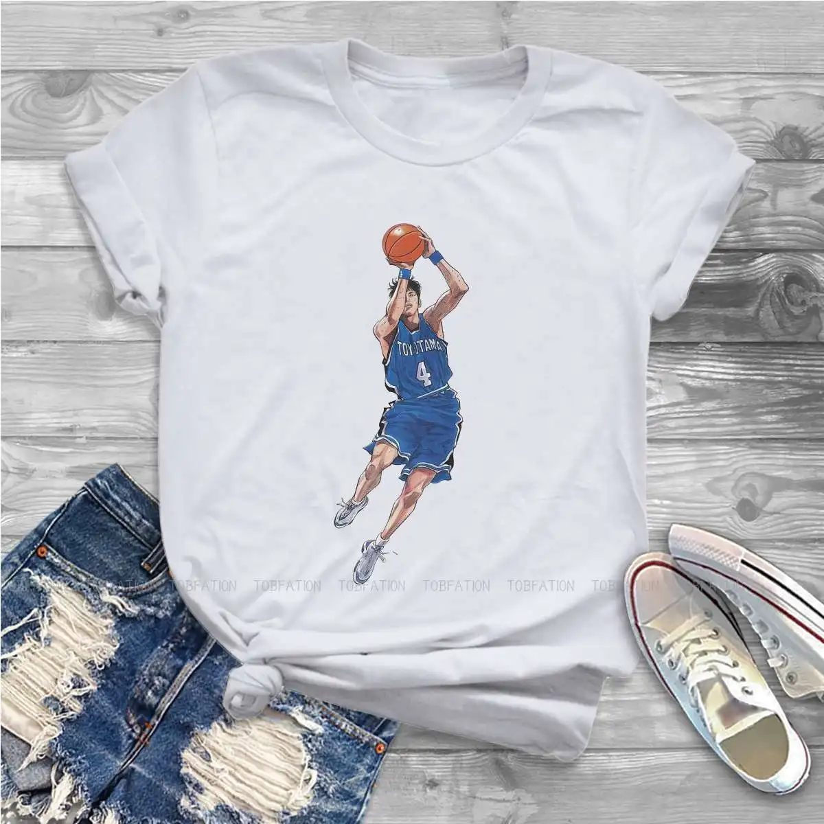 

Art Women Tshirts Slamdunk Sports Manga Grunge Vintage Female Clothing Loose Cotton Graphic Clothes