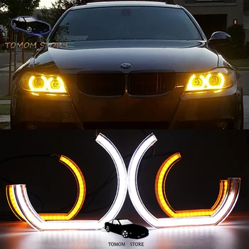 

White Yellow LED angel eyes halo ring kits for BMW M5 E81 E82 E87 E88 E90 M3 M4 F10 E92 E93 F30 F31 F34 F35 auto headlights lamp