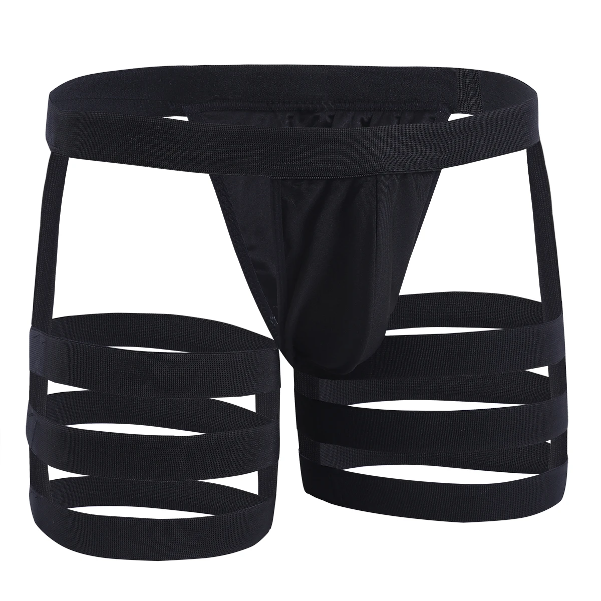 Men Lingerie Bikini Briefs Underwear Sissy Panties with Bulge Pouch Jockstrap Gay Underwear Underpants with Garters Sexy Panties
