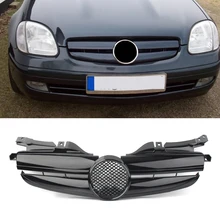 2-Pin Car Front Racing Grill AMG Style Grille For Mercedes Benz R170 W170 SLK Class 1998 1999 2000 2001 2002 2003 2004 Glossy
