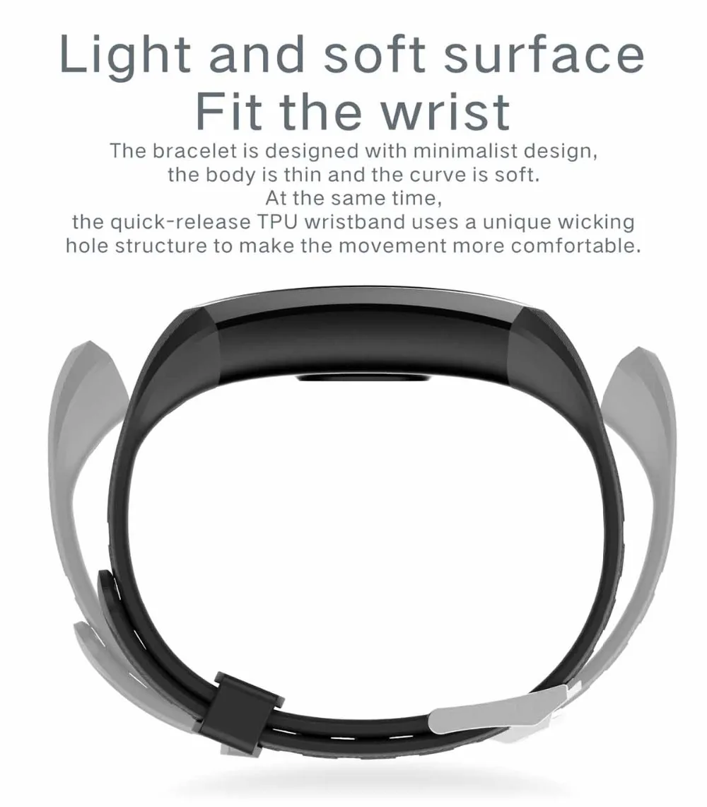 Q11 Smart Wristband Waterproof Fitness Bracelet Big Touch Screen OLED Message Heart Rate Time Smartband Activity Tracker Watch (4)