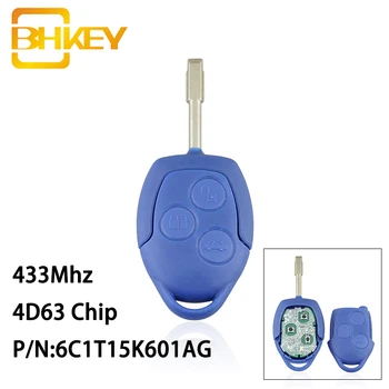

BHKEY for Ford Key 6C1T15K601AG Car Remote Key for Ford Transit WM VM 2006-2014 3 Buttons Car Keys 433Mhz 4D63 Chip