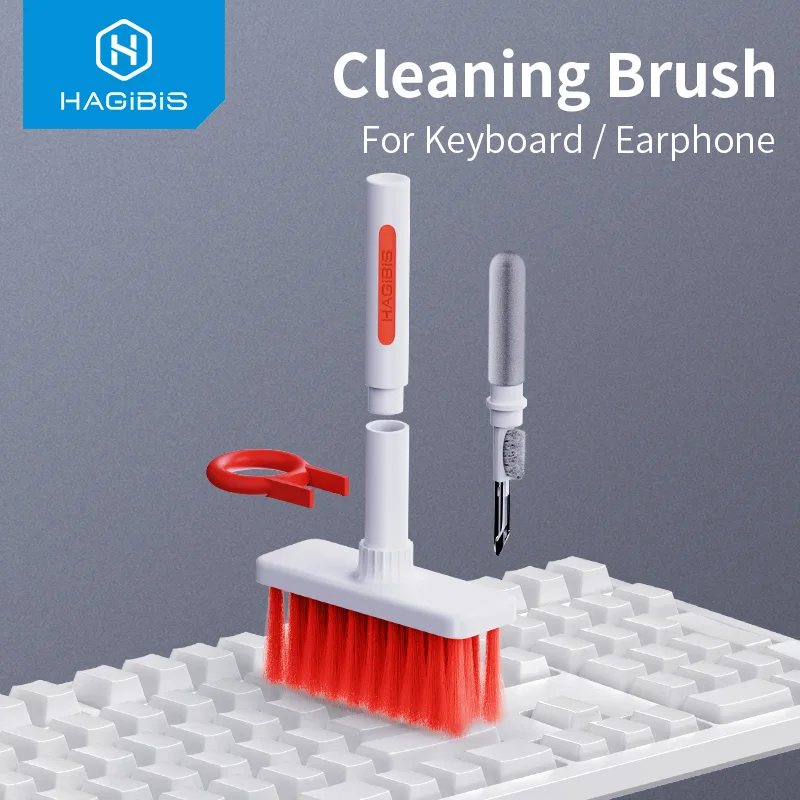 Outils de nettoyage pour tous les écouteurs et ordinateur portable red Stylo de Nettoyage D'écouteurs Bluetooth avec Une Brosse Douce 5 en 1 Keyboard Cleaner Brush Kit 