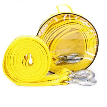 

4 Meters Durable Use Towing Rope Strap Cable With U Hooks Shackle High Strength Nylon For Car Truck Trailer SUV