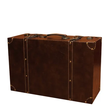 

Vintage Suitcase Props Retro Large Wooden Suitcase Storage Box Photography Storage Box Props Gift Furnishing Window Display