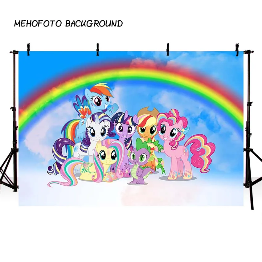 Cartoon My Little Pony Rainbow Backdrop Birthday Party For