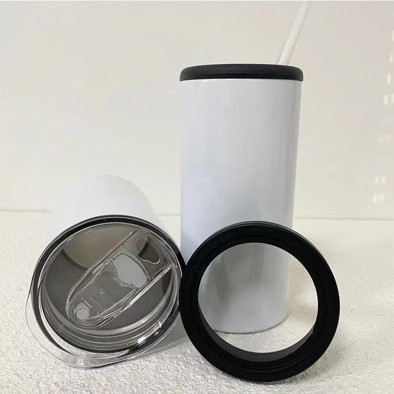 Sublimation Blanks 12oz Can Cooler 2 in 1 Stainless Steel Straight