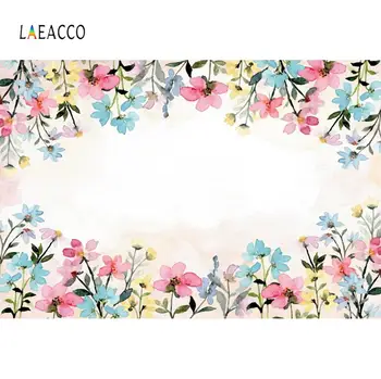 

Laeacco Spring Flowers Wreath Scenic Baby Birthday Customize Photographic Backgrounds For Photography Backdrops For Photo Studio