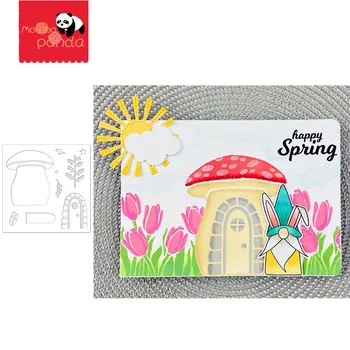 

MUSHROOM HOUSE Stamp Stencil Metal Cutting Dies and Stamps for Painting Stencil Template Scrapbooking DIY Crafts Paper