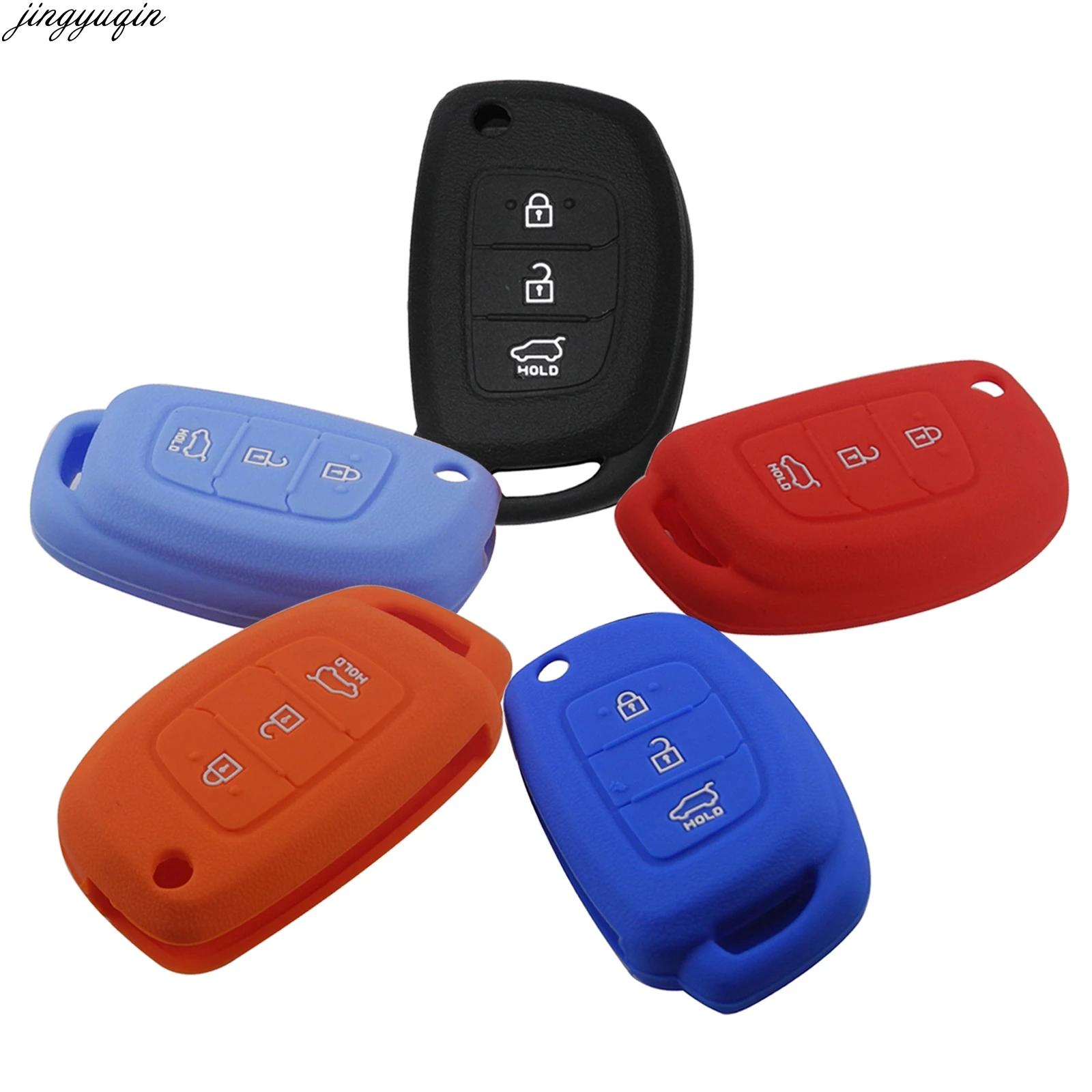 Para Hyundai Creta I10 I20 Tucson Elantra Santa Fe 2016 2017 2018 Protector de soporte remoto 3 botones funda de silicona para llave