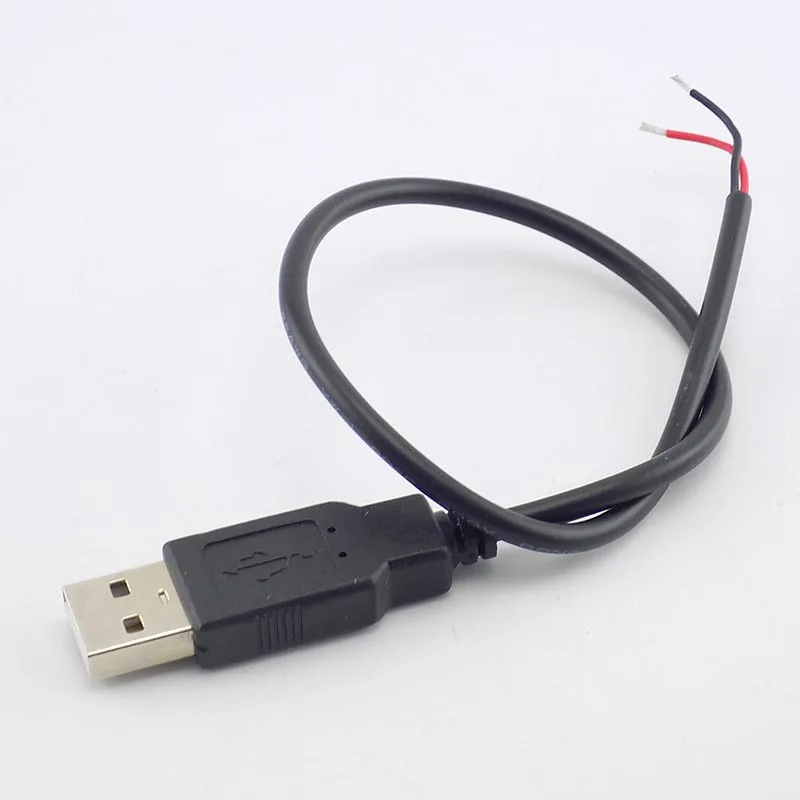 0,3/1/2 M DC 5V USB 2,0 Тип A входящий штекер 2 Pin кабель Питание зарядное устройство для смарт-устройств DIY разъем провода O21