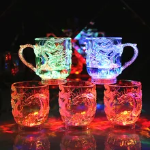 Светящаяся пивная чашка светодиодный светильник-кружка китайский дракон креативный Обесцвечивающий Декор подарок свадебный пластиковый бар праздничный реквизит