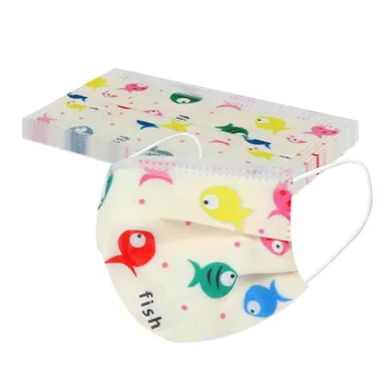 

10pc Cute Printing Mask Children's Non-woven 3-layer Facemask Child Thickened Protection Masks Breathable Ear Hook Mascarillad