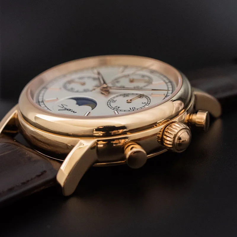 Супер Светящиеся механические часы с хронографом для мужчин ST1908 Moon Phase NATO Calendar мужские наручные часы Relogio