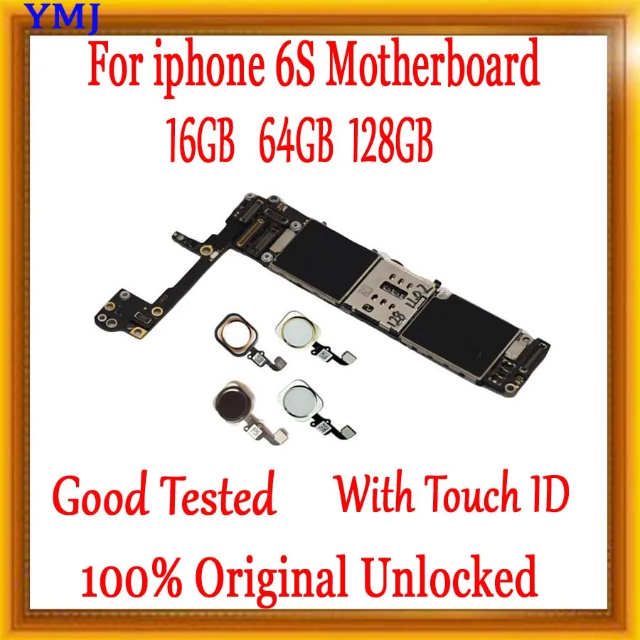Материнская плата для iPhone 6 S 16 ГБ/64 Гб/128 ГБ с Touch ID оригинальная разблокированная