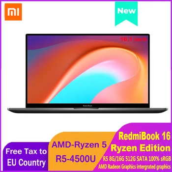 

Xiaomi RedmiBook 16 Ryzen Edition Laptop AMD Ryzen R5-4500U 8G / 16GB DDR4 512GB SSD Notebook 1080P Screen Computer