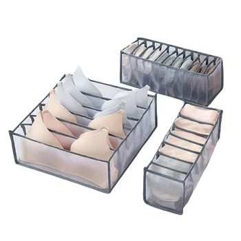 

3pcs Underwear Foldable Storage Boxes Closet Drawer Divider Lidded Closet Organizer Storage Box For Ties Socks Bra Bedroom