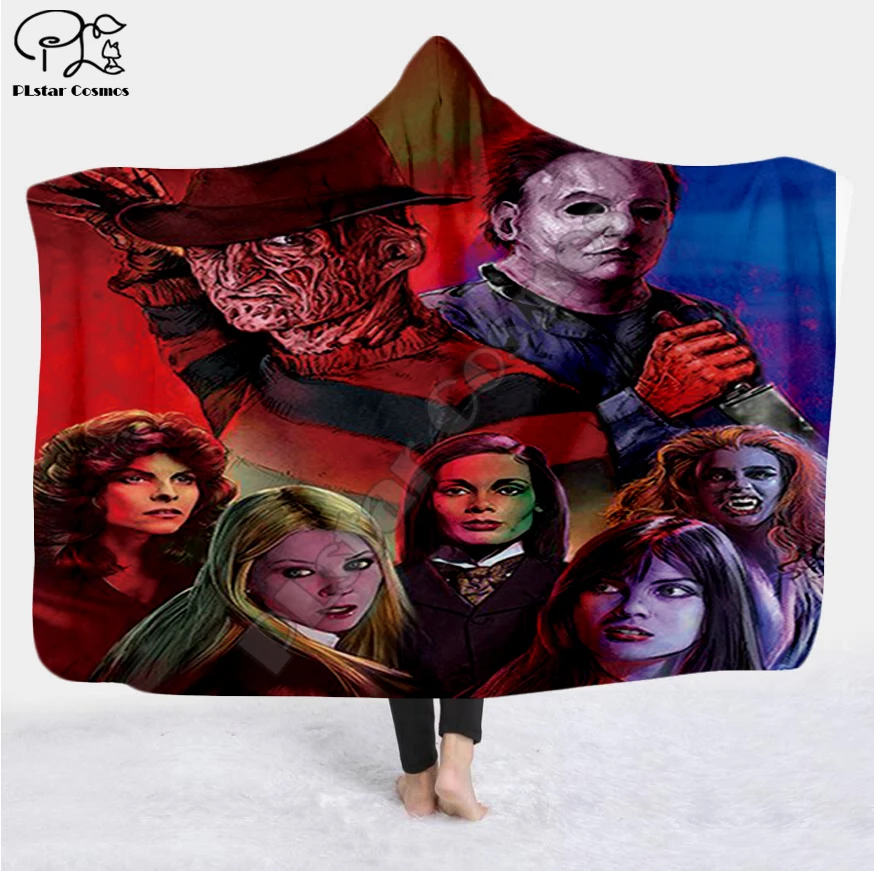Хэллоуин ужас Фильм КРИК Команда Зомби Брид одеяло с капюшоном 3D полный печати надеваемое покрывало взрослые мужчины женщины стиль-1