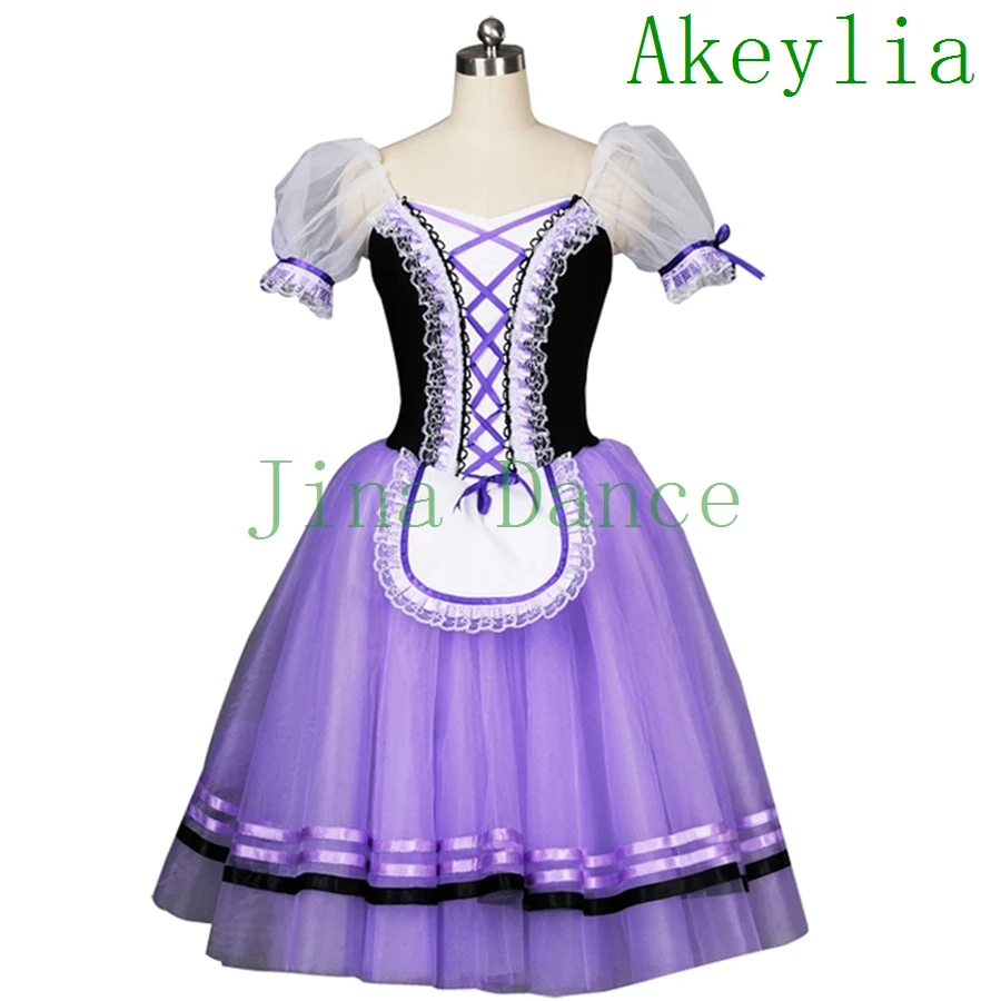 Brown Giselle Ballet Dress professional Pink Romantic Ballet Costume Blue Long Ballet Skirt Purple Classical Ballet Tutu Girls