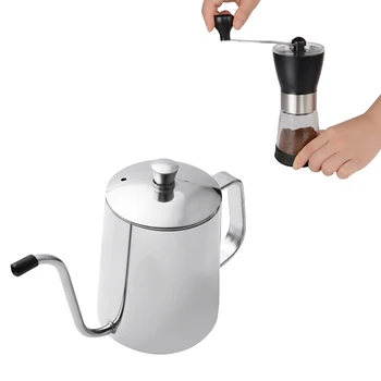 

1 Pcs Manual Coffee Grinder, Ceramic Coffee Mill & 1 Pcs Stainless Steel Mounting Bracket Hand Punch Pot