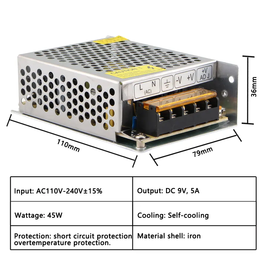 Источник питания DC 12V 9V 15V 18V 2A 3A 5A 8A 10A 20A 30A трансформатор освещения для светодиодной ленты переключатель света драйвер адаптера питания