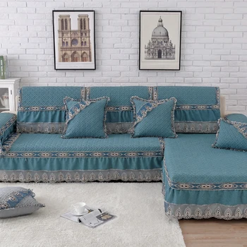 

Sofa Cover Lace Skirt Side Non-Slip European Style Slipcover Seat Sofas Towel Cover Armrest Backrest Sofa Covers for Living Room