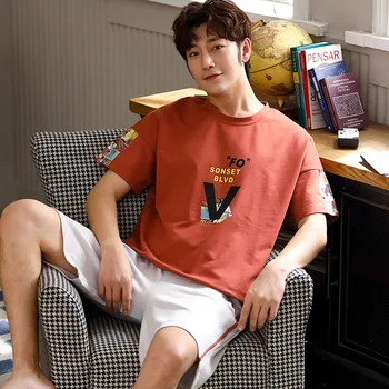 

Lounge Sleepwear Sleep Set Mens Nighty Robe T-Shirt Pants Pajamas Suit Summer Nightgown Short Sleeve Nightshirts Home Clothing