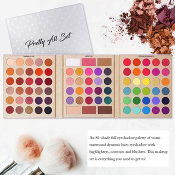 

UCANBE 86 Colors Pretty All Set Eyeshadow Palette Matte Eyeshadow Repair Blush High Gloss Universal Makeup Palette High Pigment