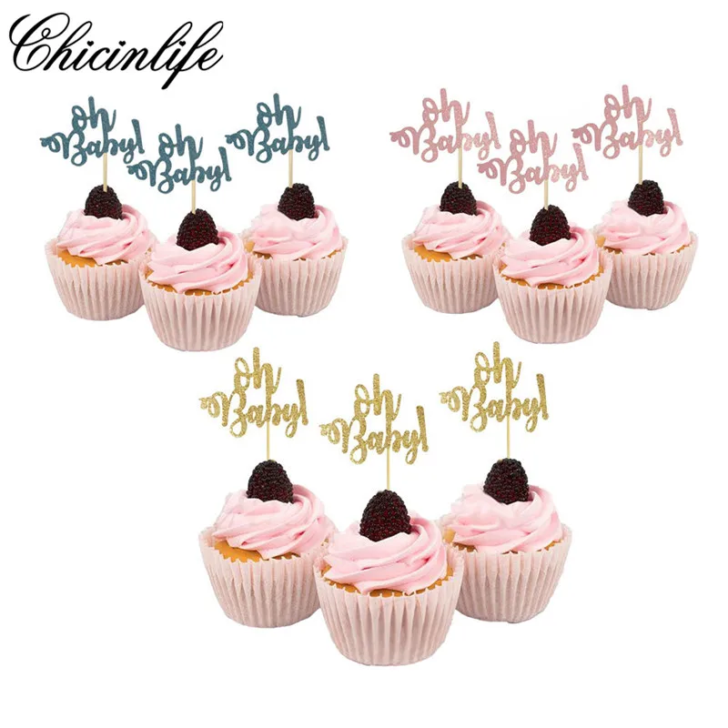 

10 шт. с надписью Oh Baby и надписью «Wild One» для дня рождения, для капкейка-для мальчиков и девочек с днем рождения баннер Baby Shower Пол раскрыть укра...