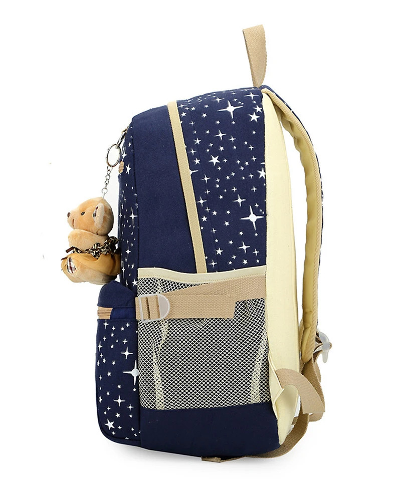 3 шт. женский рюкзак школьные сумки с принтом звезды Симпатичные Рюкзаки с медведем для подростков женский туристический рюкзак рюкзаки Mochila NA-91