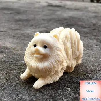 

Ivory fruit Wangcai dog pomeranian mascot creative crafts