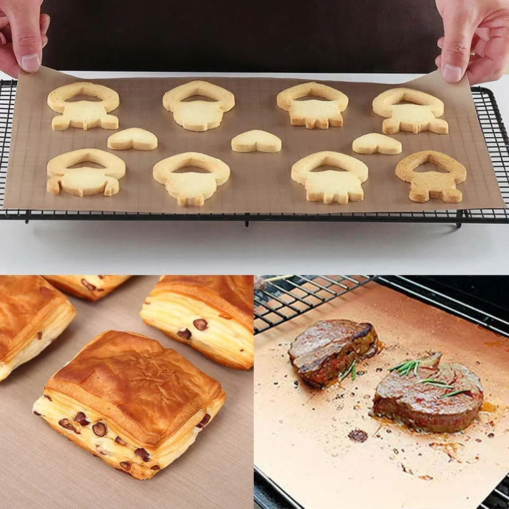 4 коврика для гриля лист выпечки многоразовый устойчивый коврик духовки