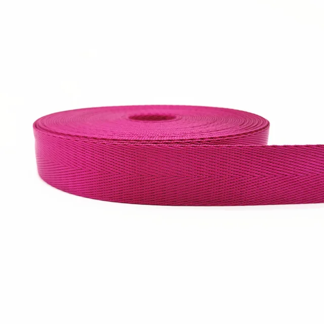 Vibrant Herringbone Pattern Nylon Webbing Strap - 5 Yards (38mm) - Blue, Yellow, Red