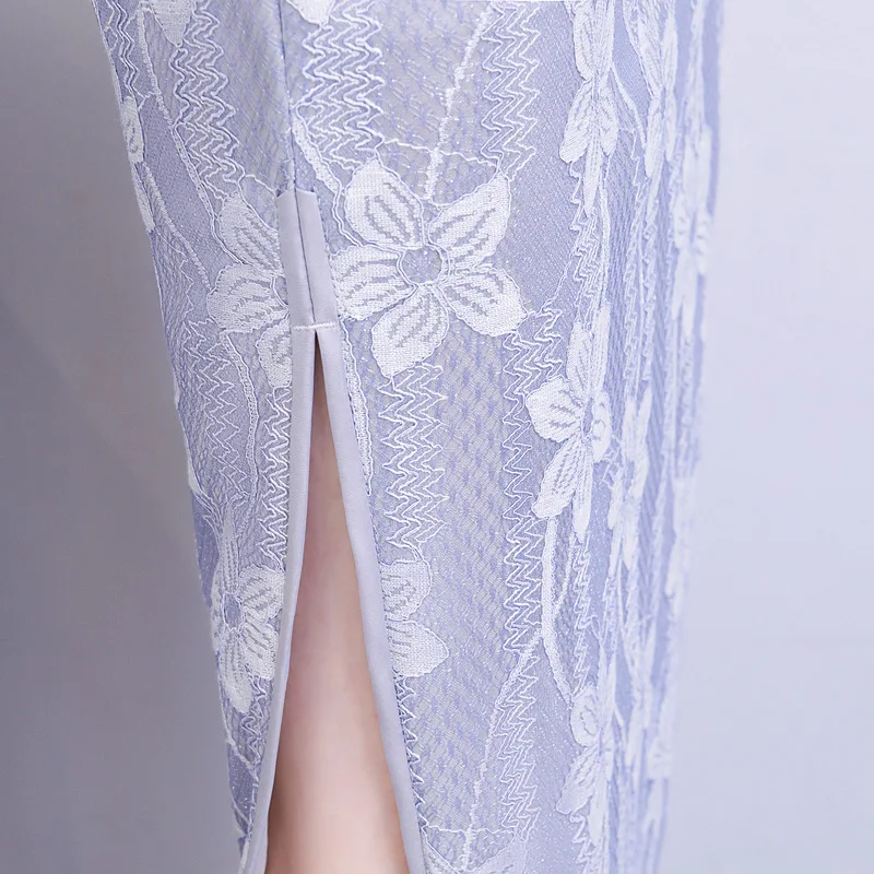 Китайское традиционное старое шанхайское кружевное платье cheongsam, плюс размер, 5XL, женское Новое улучшенное повседневное длинное кружевное платье для девочек в стиле ретро, китайский стиль