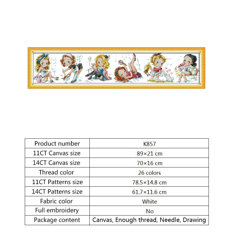 Цветок девочка Сделай Сам Набор для вышивки крестом Набор для вышивки Aida 14ct 11ct Счетный напечатанный на холсте хлопок нить домашний декор - Цвет: Cross stitch K857