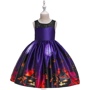 

Free Shipping Carnival Halloween Pumpkin Princess Costumes Masquerade Kids Fancy Dress Costume Children Girls Cosplay Clothes