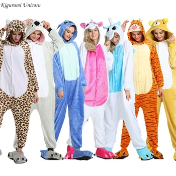 

Winter Kigurumi Unicorn Pajama Adults Animal Cat Onesies for Women Wen Pijamas Suit Cartoon unicornio Nightie Pyjamas Sleepwear