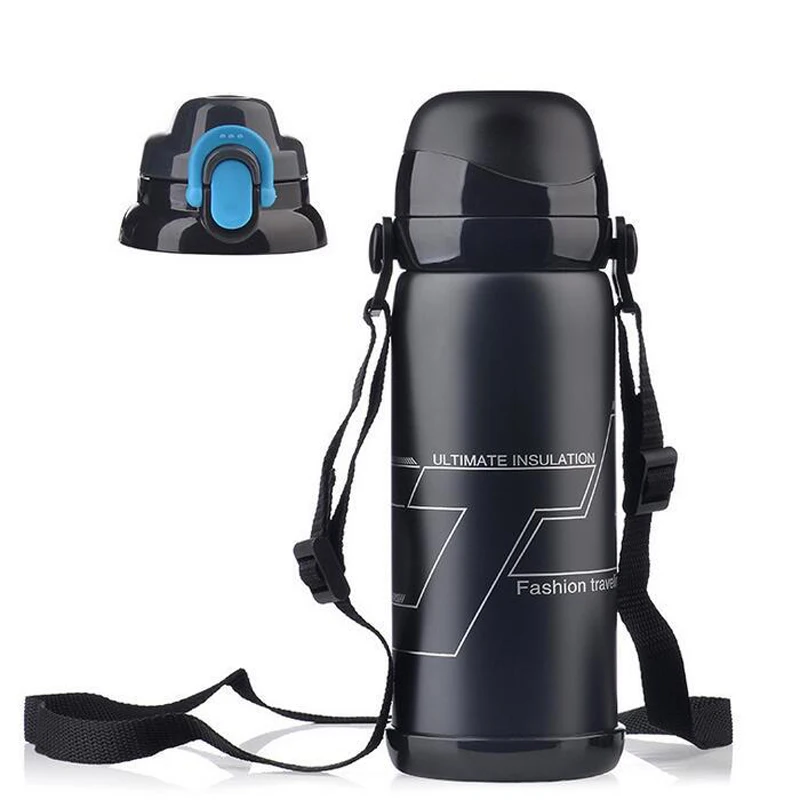 800ML Vacuum Flask Thermoses 5 Color Stainless Steel Insulated Thermos Bottle Sport Travel thermos bottle Water cup - Цвет: black