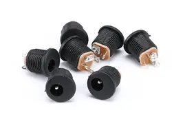 5 pces DC 022 tomada de alimentação 5.5 2.1/2.5mm soquete rosca redonda do furo com instalação do painel da porca novo
