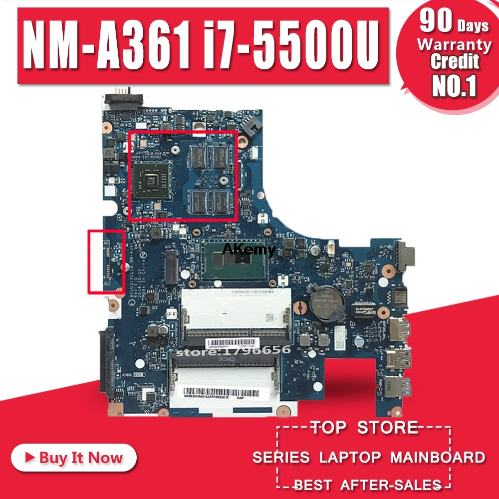 

NM-A361 motherboard for Lenovo G50-80 ACLU3/ACLU4 NM-A361 PM laptop motherboard notebook I7-5500 CPU original Test