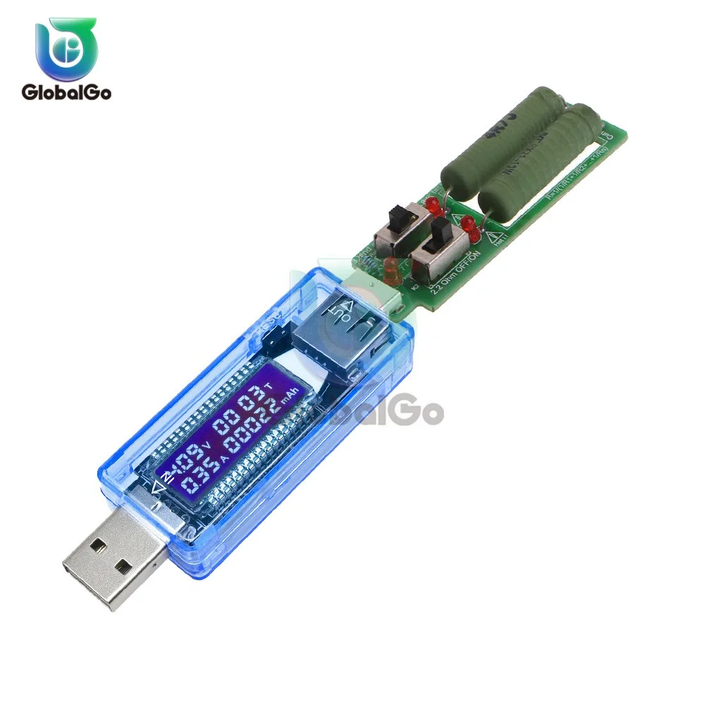 USB резистор с регулируемым двойным переключателем тестовый модуль ЖК дисплей