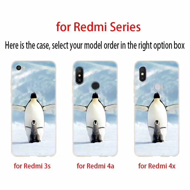 Силиконовый прозрачный чехол с милым пингвином для Xiaomi Redmi 9A 8A 7A 6A 9AT Note 9 8 7 6 5 Pro 8T 9S