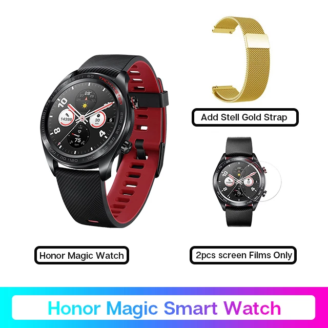 Huawei часы magic Honor часы Magic SmartWatch сердечного ритма водонепроницаемый трекер сна трекер рабочий SmartWatche - Цвет: Add Film STGold