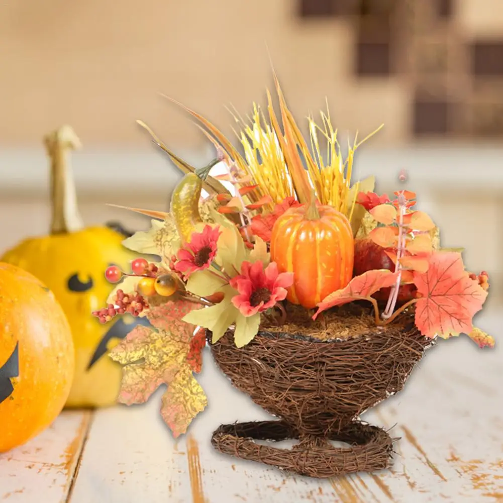 

Artificial Pumpkins Props Wedding Decor Halloween Thanksgiving Pumpkin Ornament Handmade Autumn Wine Glass Ornament