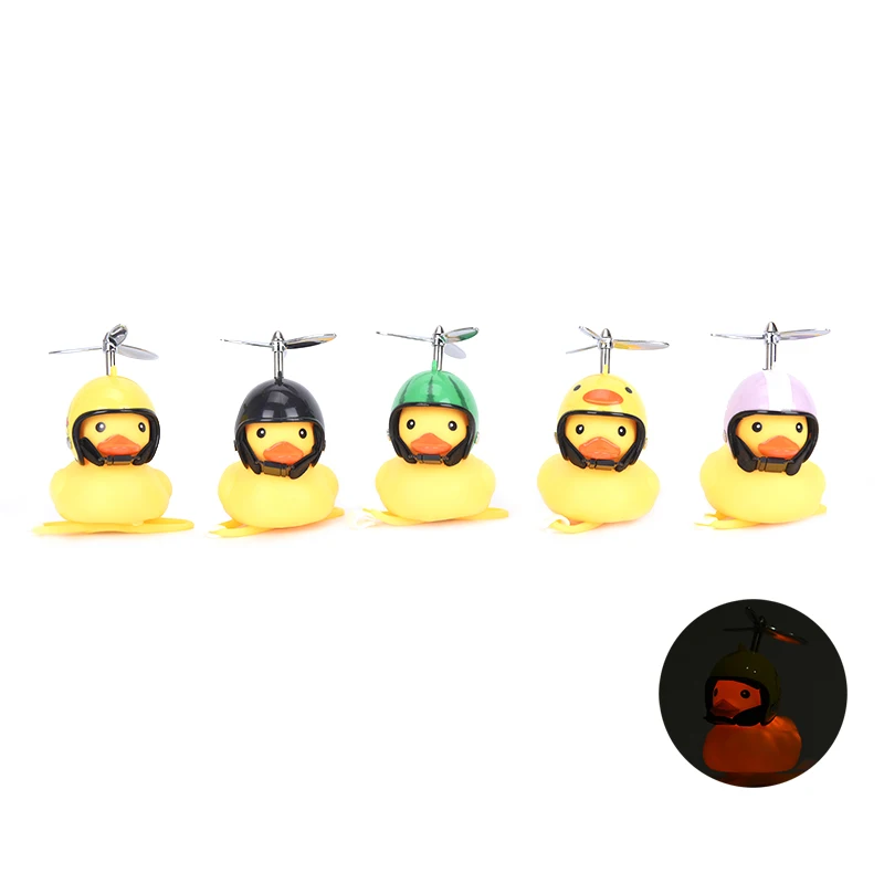 Cartoon New 1pcs Yellow Silica Gel Little Duck Shape Bicycle Bells Shining Mountain Bike Handlebar Head Light Accessories | Спорт и