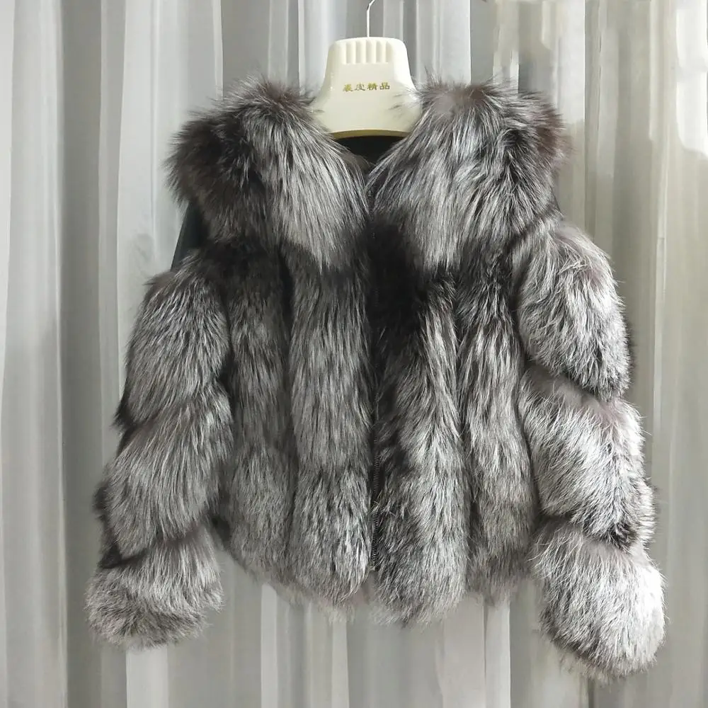 Abrigos mujer invierno Женское пальто Зимняя Толстая теплая натуральная черно-бурая лиса меховая куртка из натуральной овчины парка из натурального меха