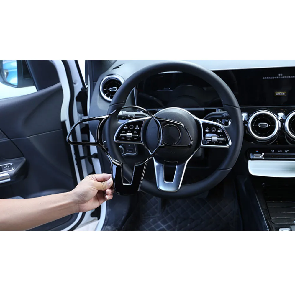 Для Mercedes Benz B Class Автомобильный руль рамка наклейка интерьер автомобиля Стайлинг молдинги пианино черный